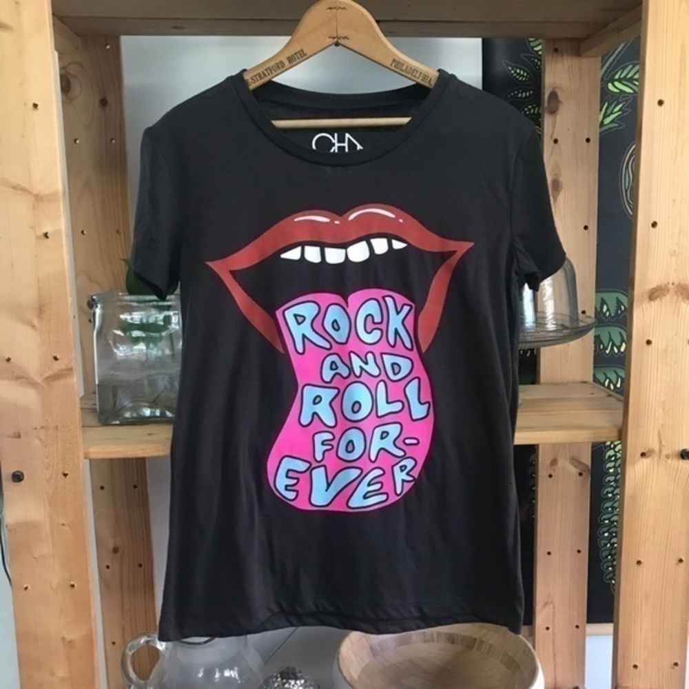 Chaser Black Colorful Rock and Roll Forever Graphic Tee XS - Picture 3 of 11